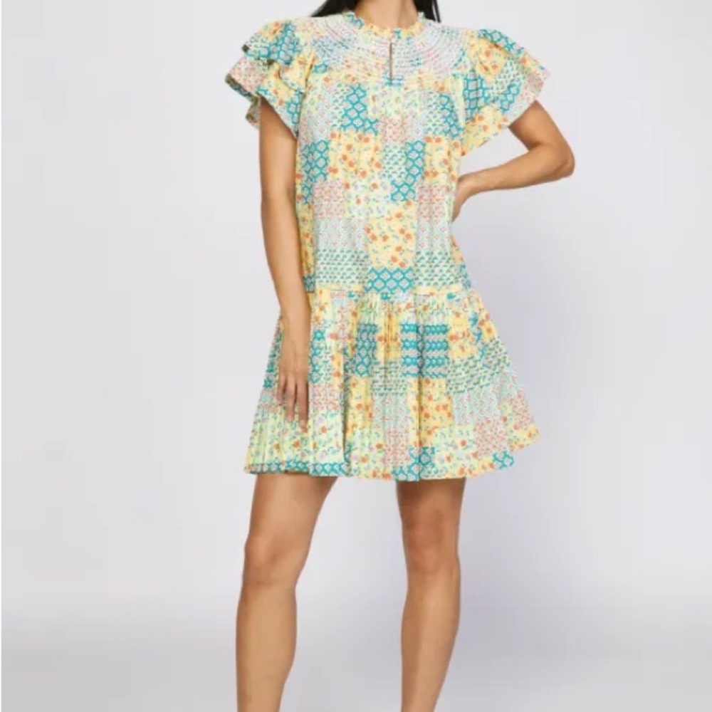 Current Air Multicolor Patchwork Mini Dress - image 1